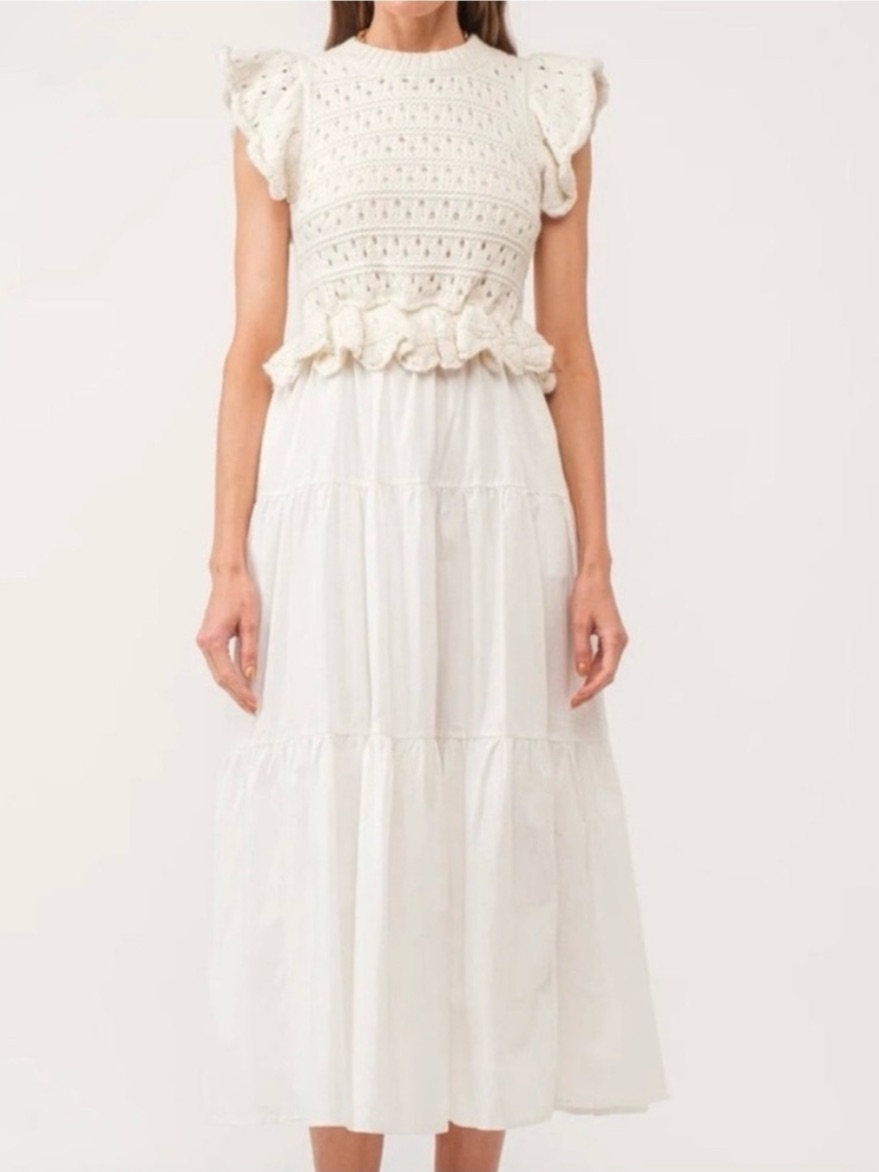 Sofia The Label Crochet Sweater Top Dress